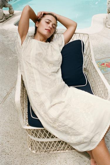 LIMITED EDITION EMBROIDERED BEADED DRESS - Oyster-white by Zara - Image 0