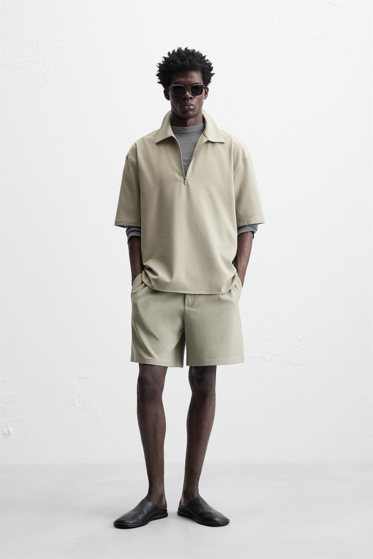 TECHNICAL ZIP POLO SHIRT Apple green ZARA United States