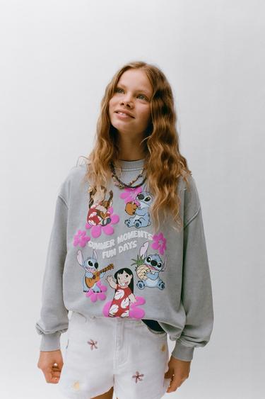 Zara WASHED EFFECT LILO & STITCH © DISNEY SWEATSHIRT - Anthracite grey