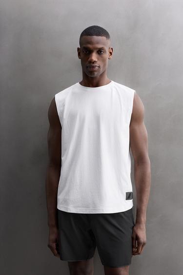 تيشرت TANK تقني - أبيض الخاص بـ Zara