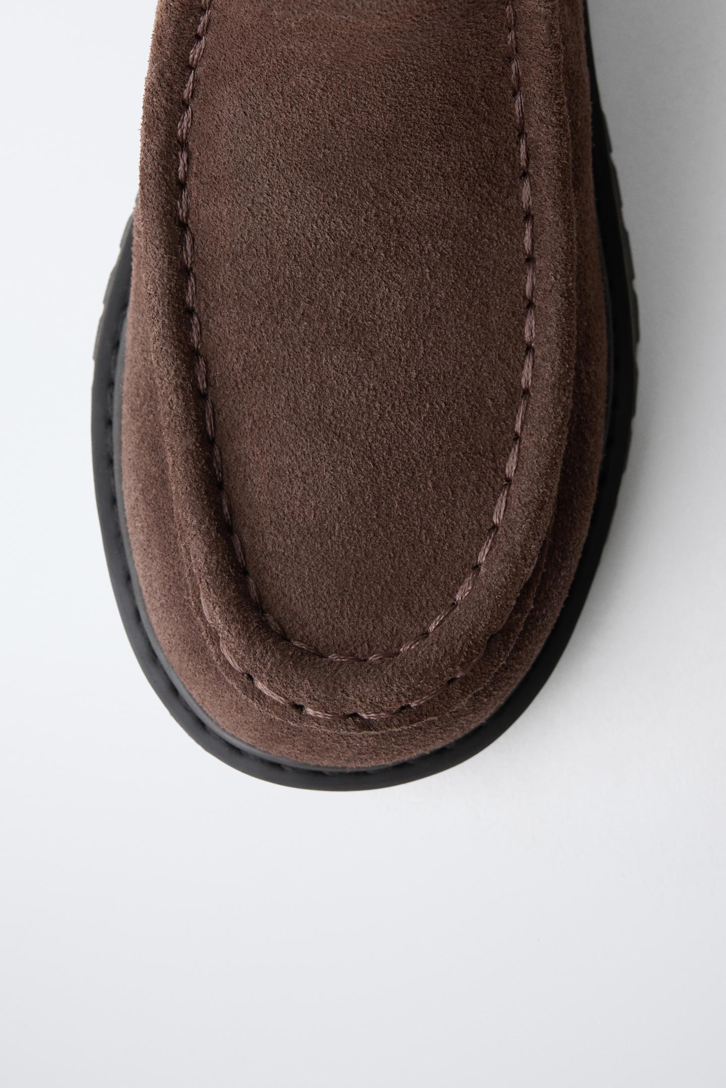 Детские ботинки Zara Leather Chelsea, цвет: Коричневый — фото 6