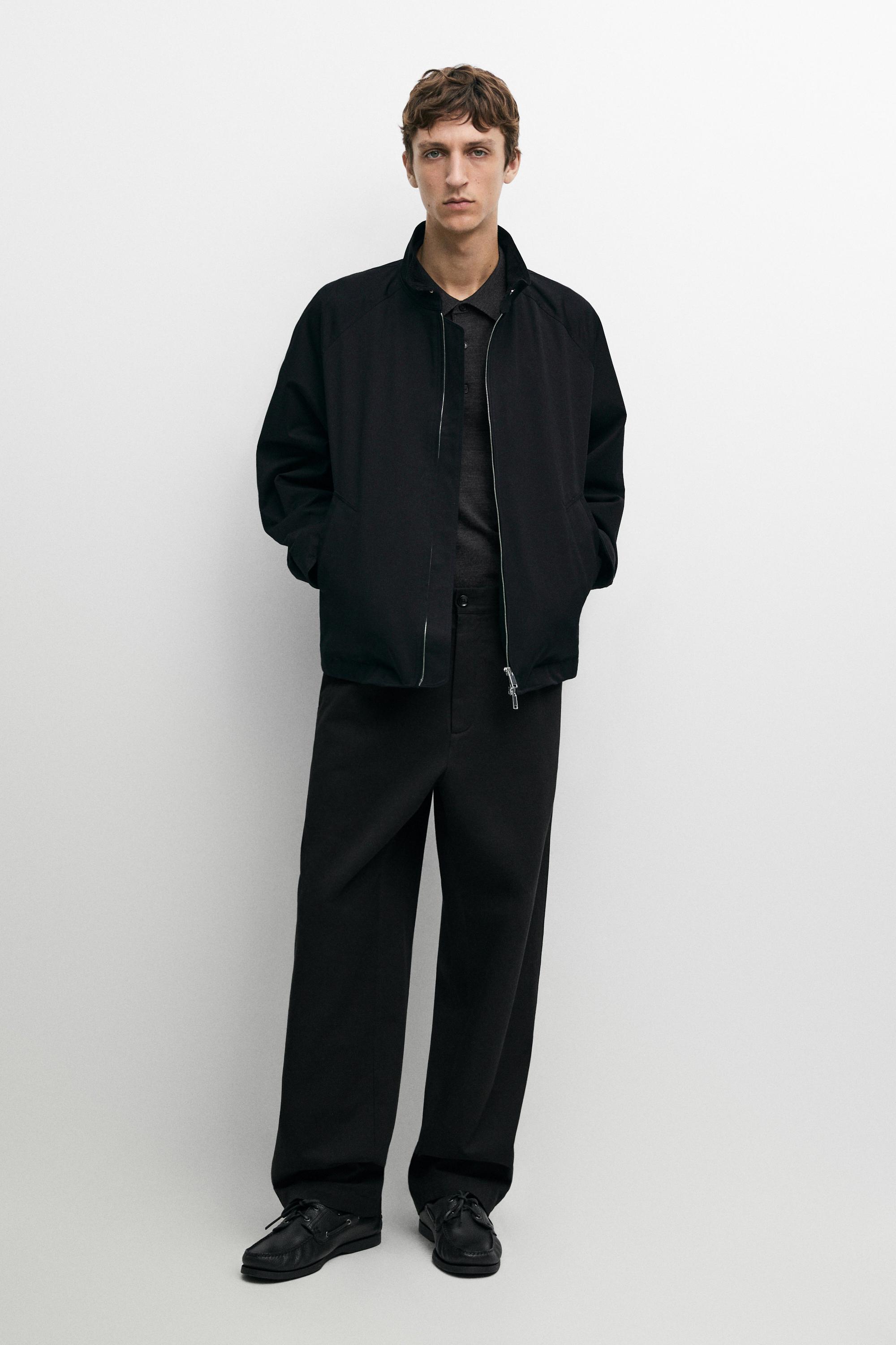 Bomber jacket with collar detail — Dark navy