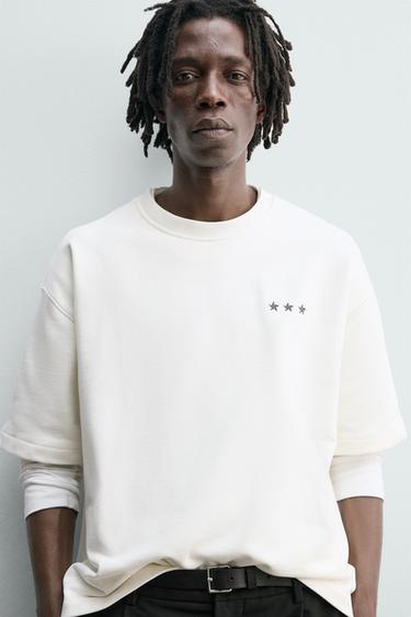 SWEAT À IMPRIMÉ ÉCUSSON - Blanc de Zara - Image 4