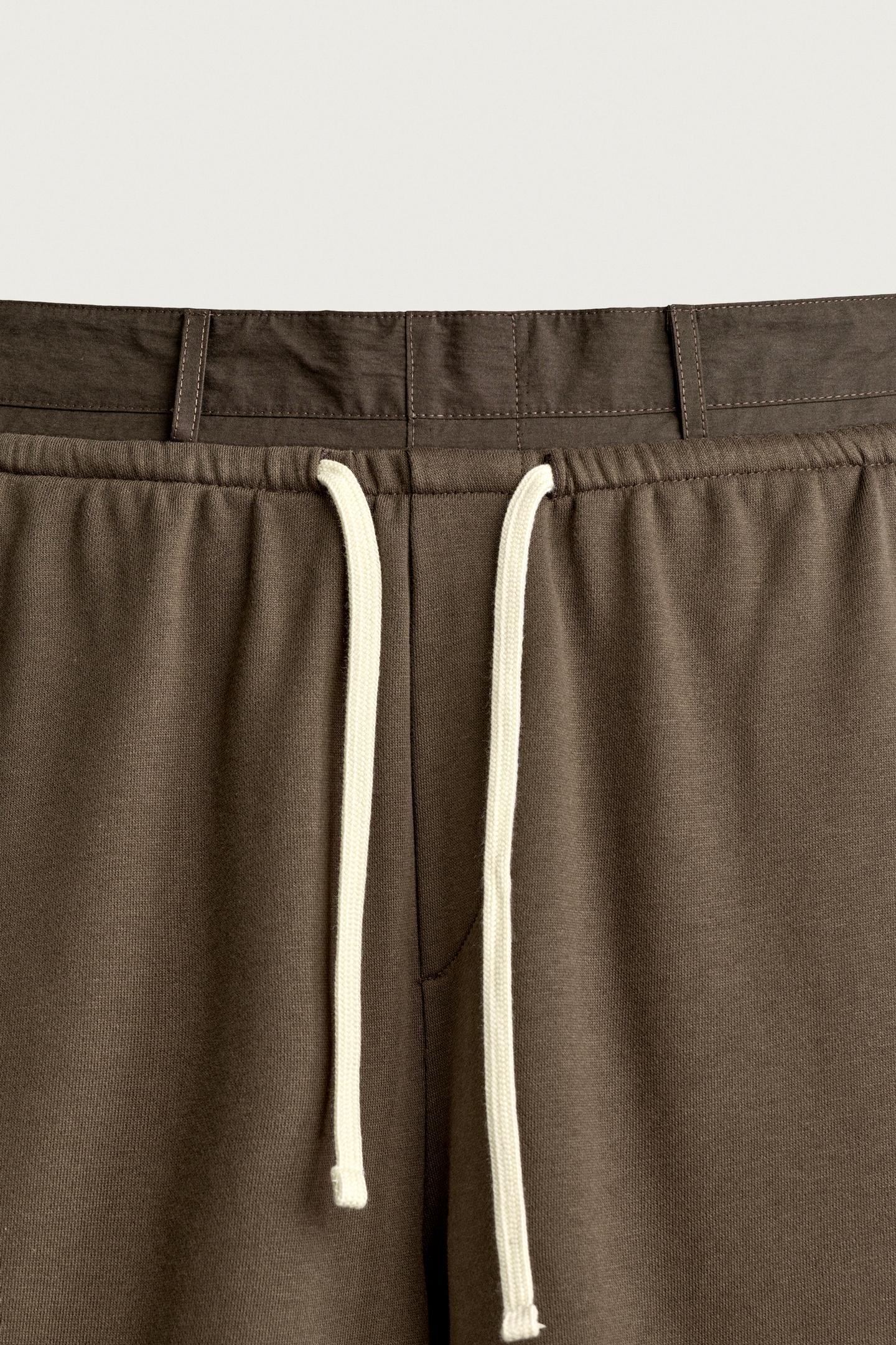 Мужские брюки Zara Colorblock Relaxed Fit, цвет: Тёмный коричневый — фото 8