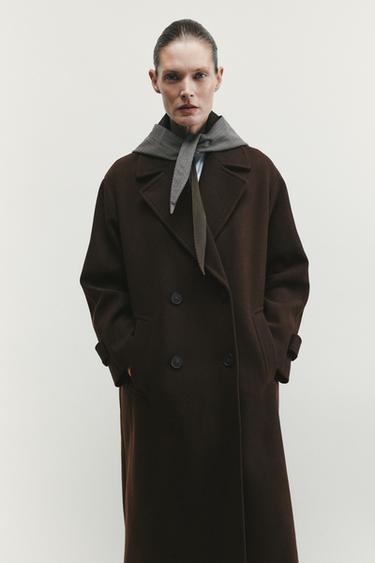 MANTEAU OVERSIZE SOFT - Marron de Zara