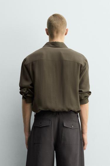 FLUID SHIRT WITH POCKET - Khaki by Zara - Image 2