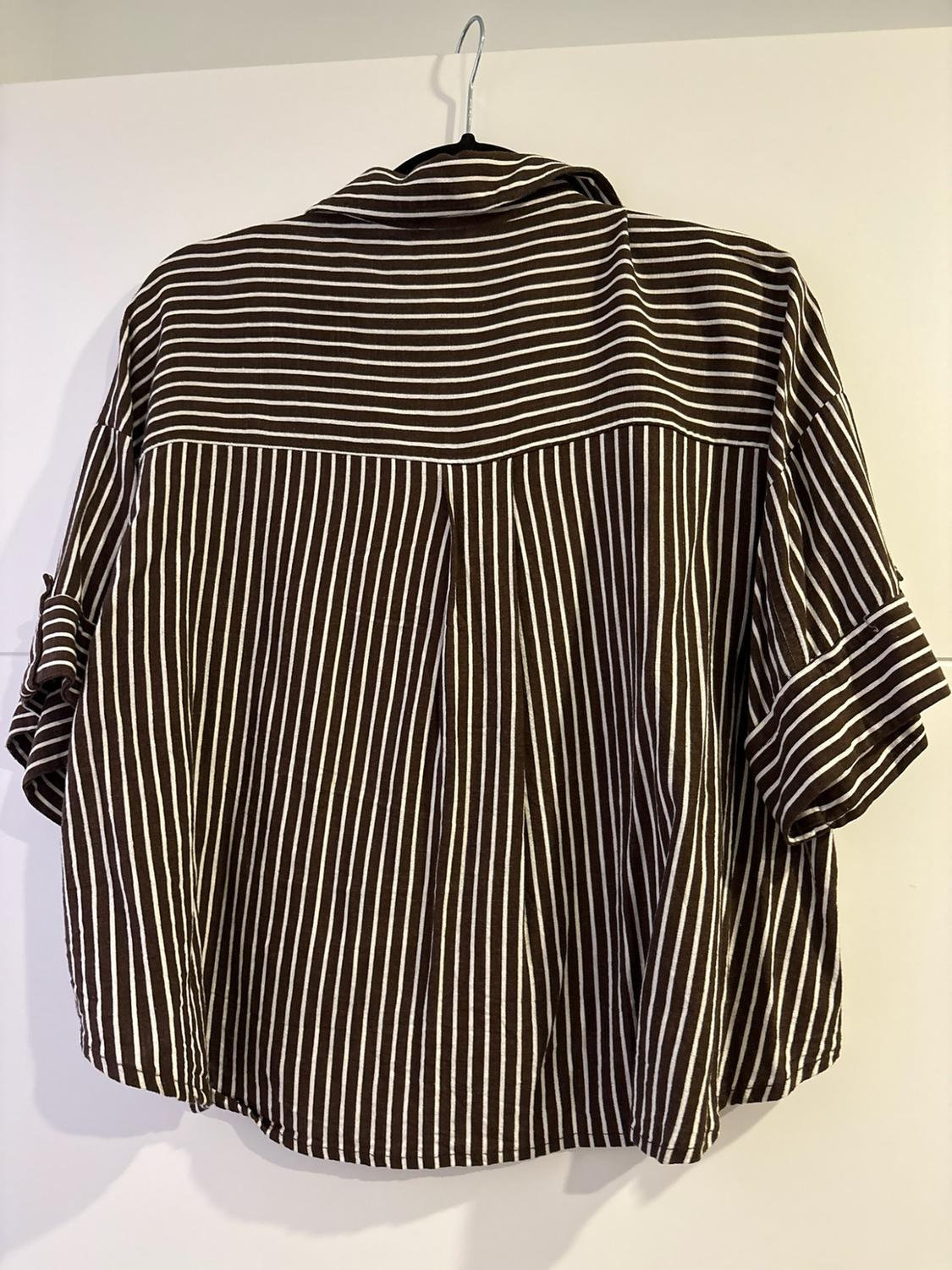 CROPPED LINEN BLEND SHIRT - Image 4