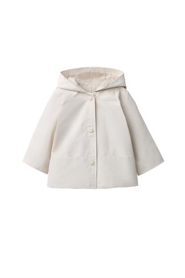 معطف باركا بقلنسوة - بيج by Zara