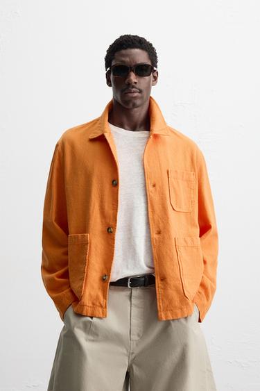 SOBRECAMISA LINHO - ALGODÃO - Laranja da Zara