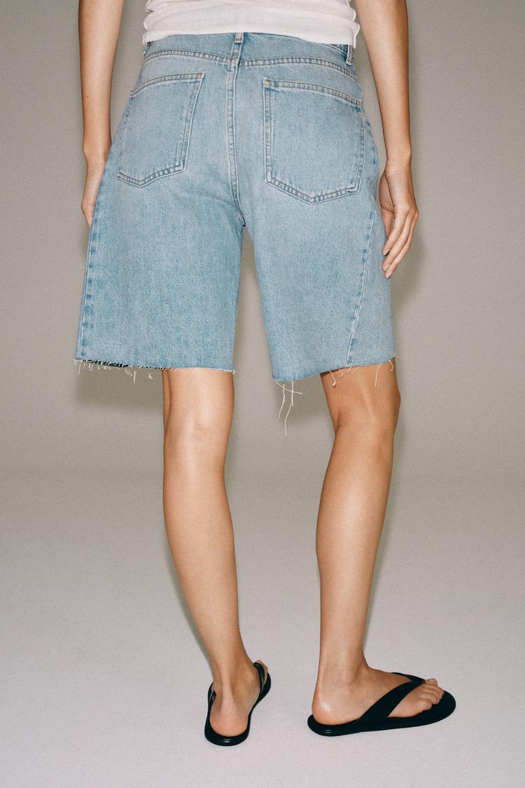 Pantalón corto de mezclilla tipo bermuda, tiro medio y corte relajado ZW COLLECTION 3
