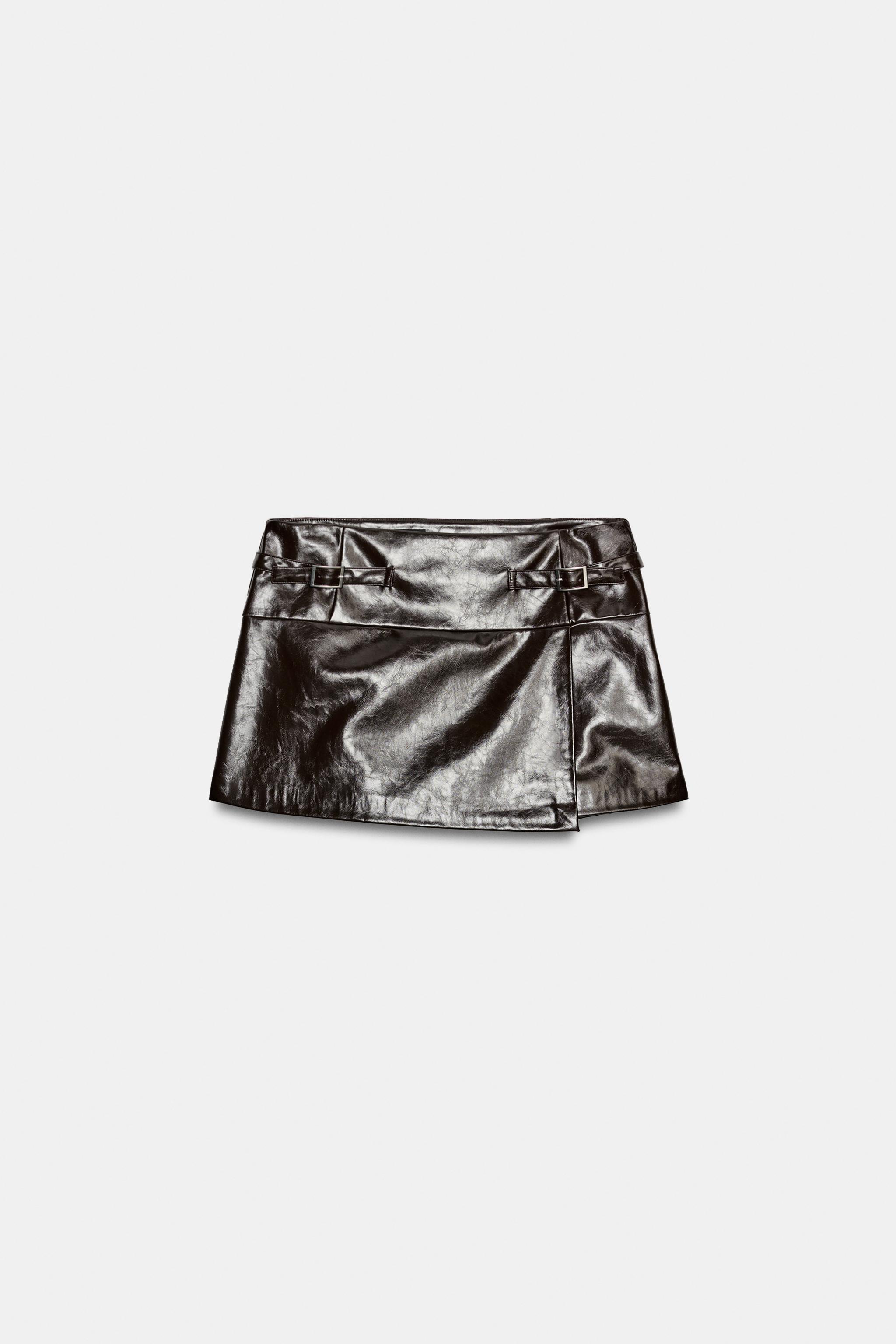 FAUX LEATHER MINI SKIRT - Dark brown | ZARA South Africa