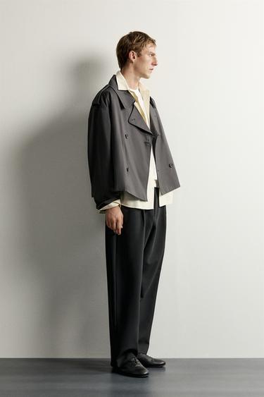 SHORT TECHNICAL TRENCH COAT — Anthracite grey 3