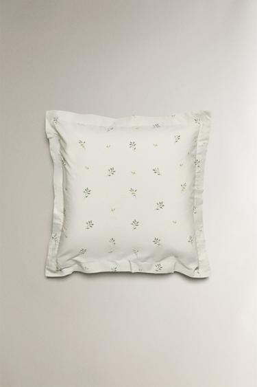TAIE D'OREILLER IMPRIMÉ FEUILLES - Vert d'eau de Zara - Image 2