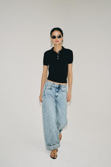 ZW COLLECTION RELAXED LOW-RISE JEANS - Blue by Zara
