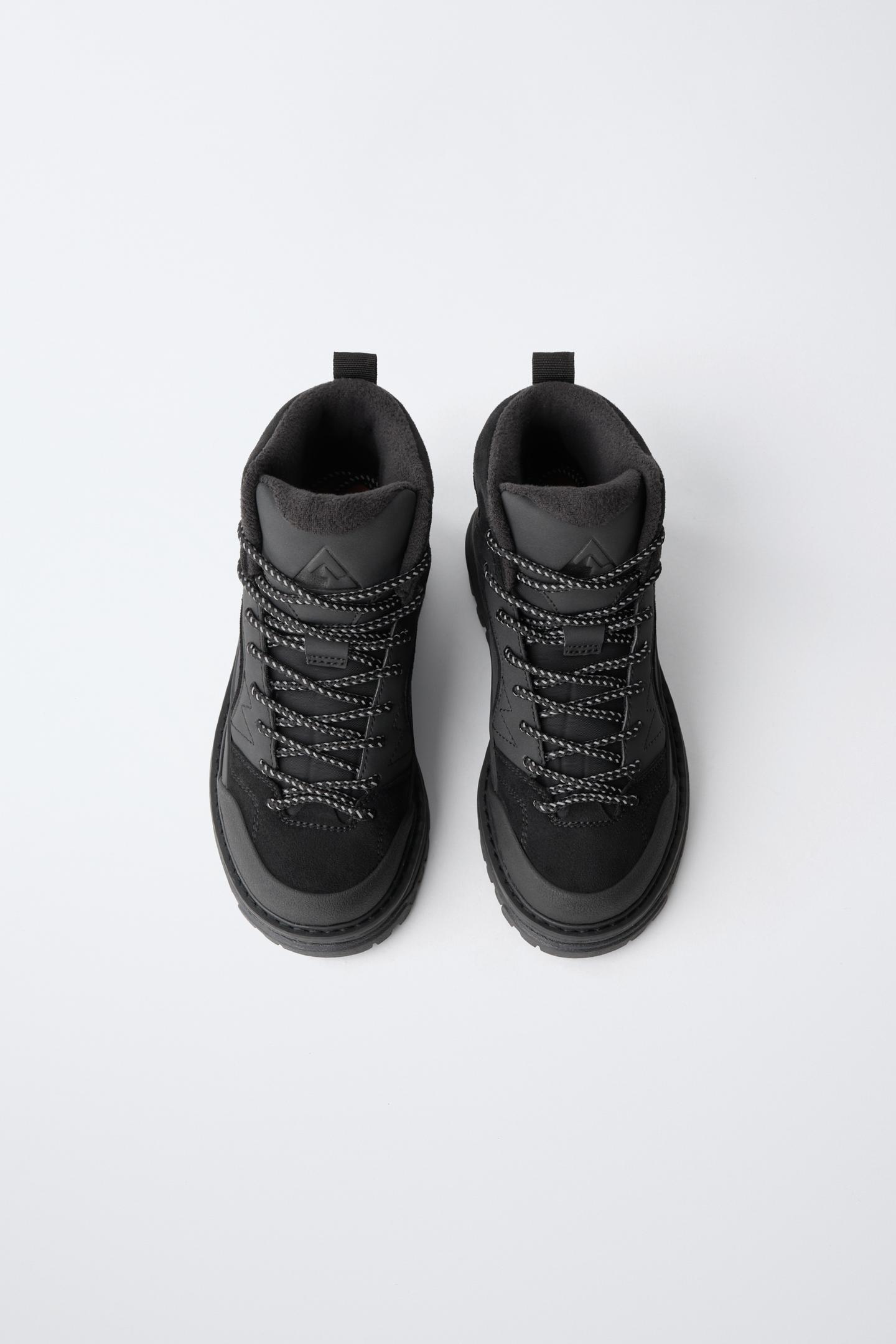Детские ботинки Zara Technical Water Repellent Sporty Ankle, цвет: Чёрный — фото 4