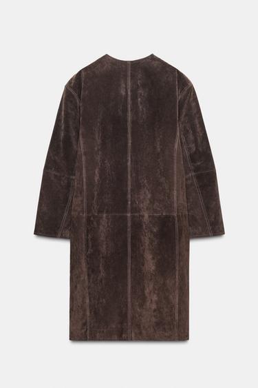 MANTEAU 100 % CUIR - Marron de Zara - Image 7