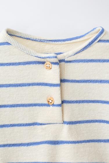 STRIPED HENLEY BODYSUIT - Blue by Zara - Image 2