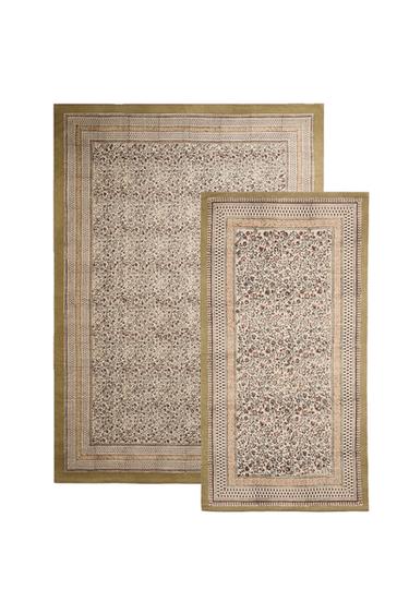 Zara COTTON BLOCK PRINT RUG - 多色