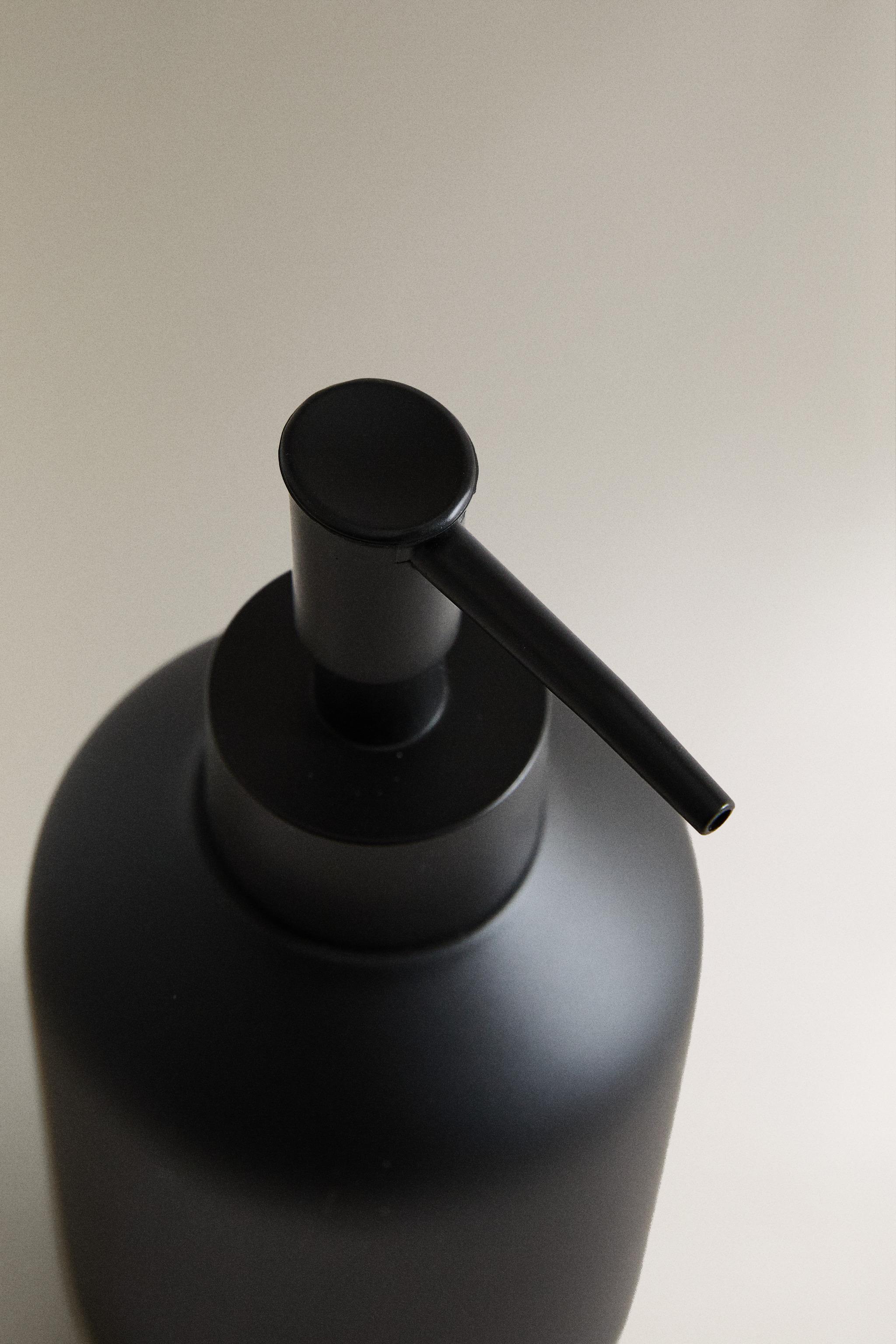 BLACK RESIN SOAP DISPENSER — Black