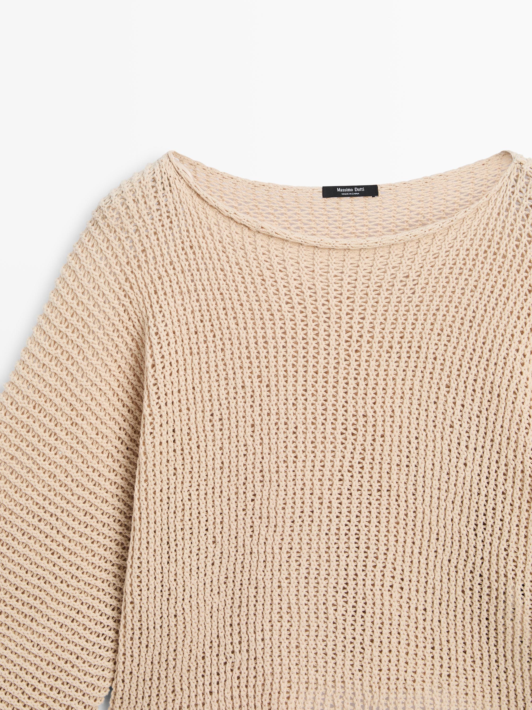 100% cotton cutwork sweater