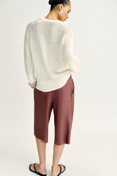 PULL EN MAILLE BOUTONS - Blanc cassé de Zara - Image 3