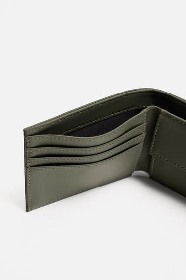 RUBBERISED WALLET - Khaki Green by Zara - Image 3