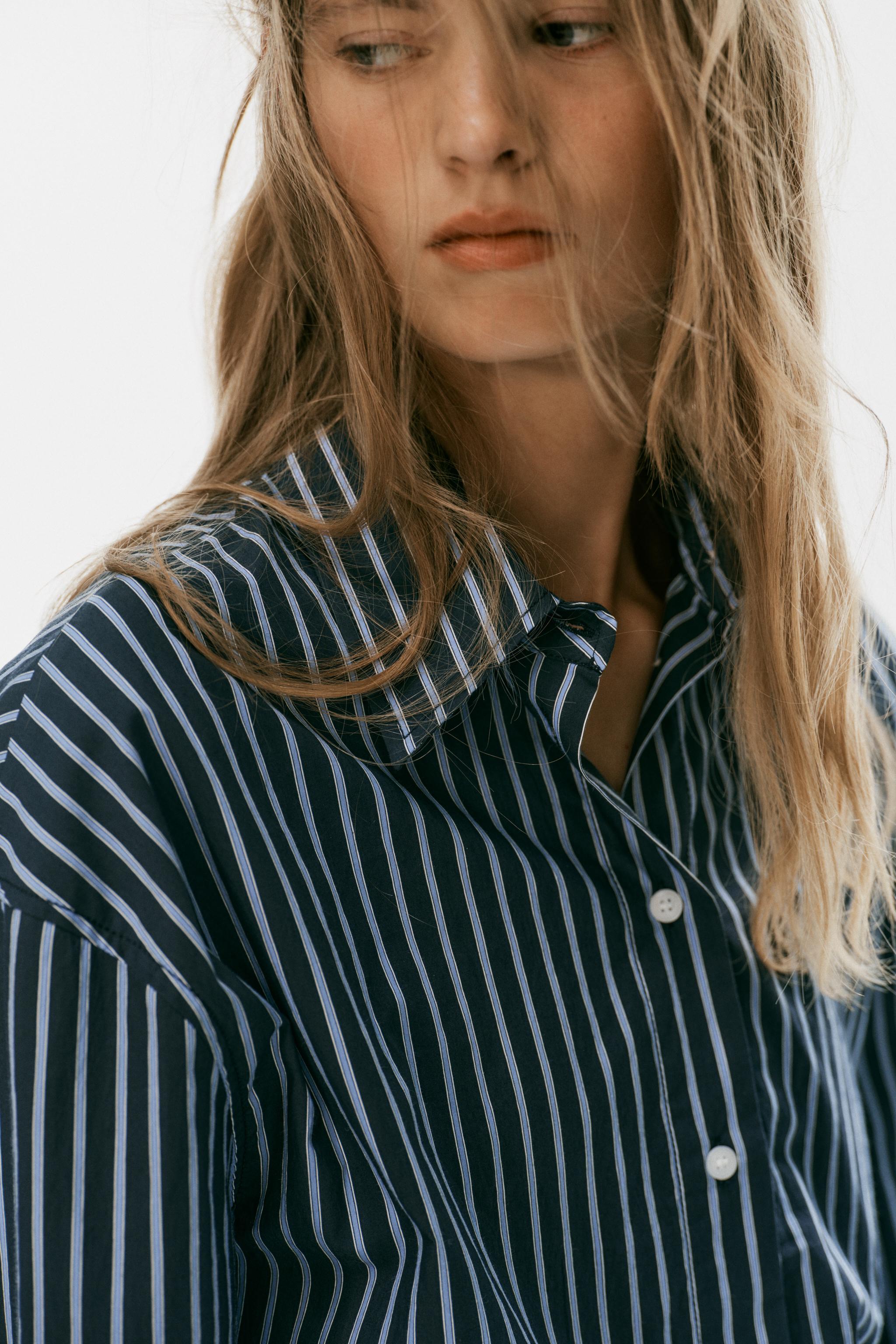 STRIPED OVERSIZE POPLIN SHIRT