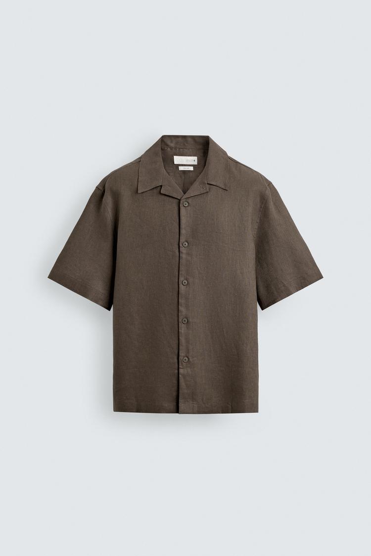 ZARA 100% LINEN RELAXED FIT SHIRT