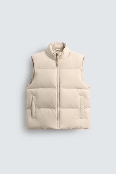 REGULAR FIT PADDED GILET - camel by Zara