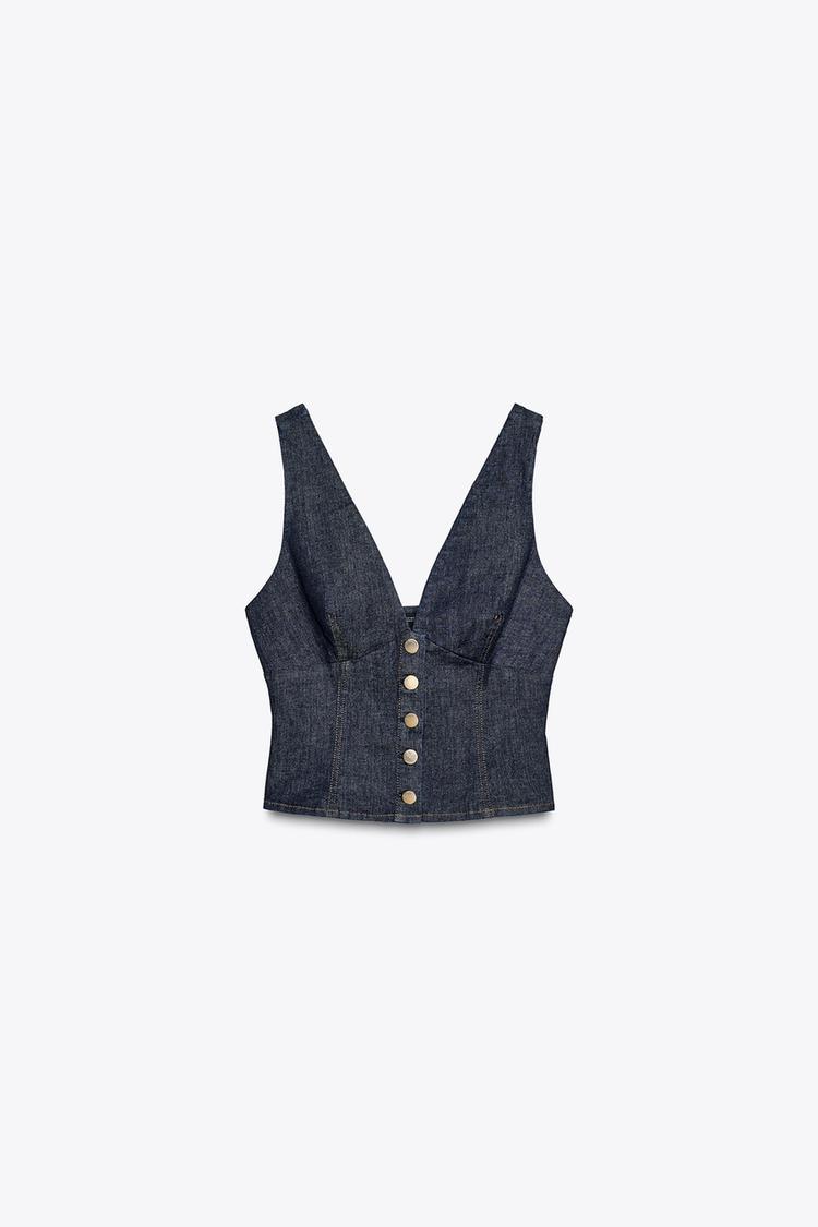TOP Z1975 CURTO EM DENIM