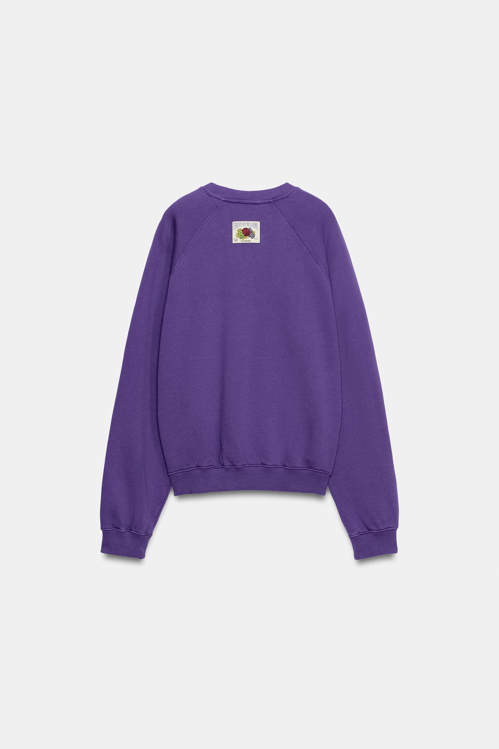Zara FRUIT OF THE LOOM™ YIKAMA EFEKTLİ SWEATSHIRT görsel 3