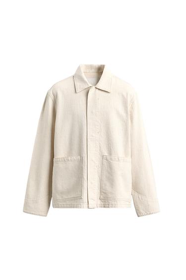 STRIPED TEXTURED OVERSHIRT