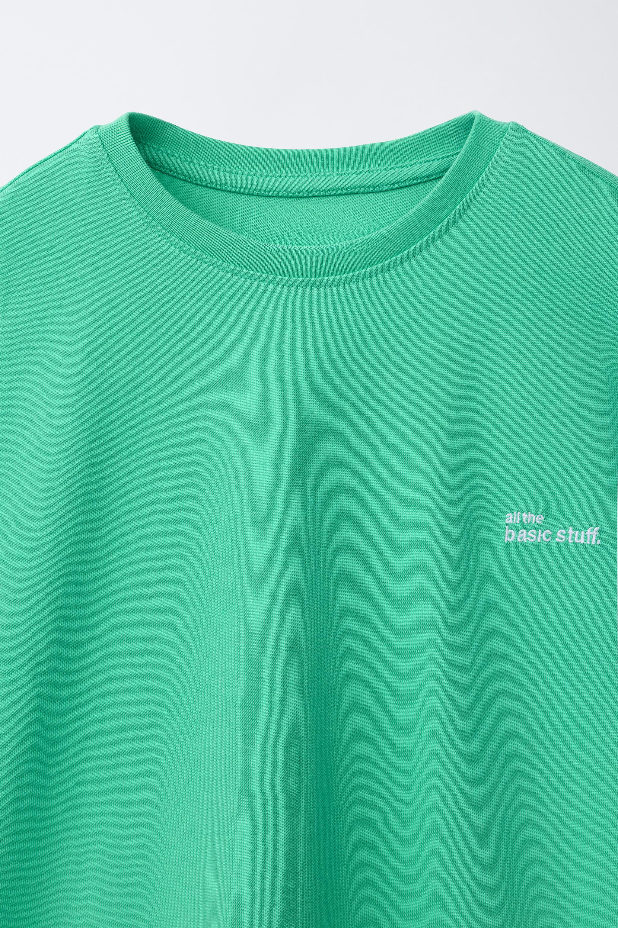 HEAVYWEIGHT EMBROIDERED TEXT T-SHIRT