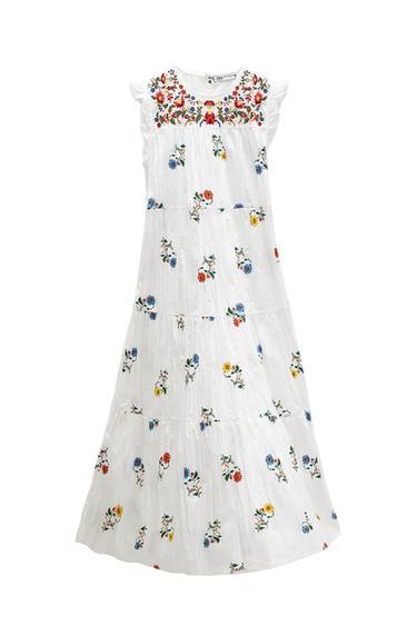 EMBROIDERED MIDI DRESS