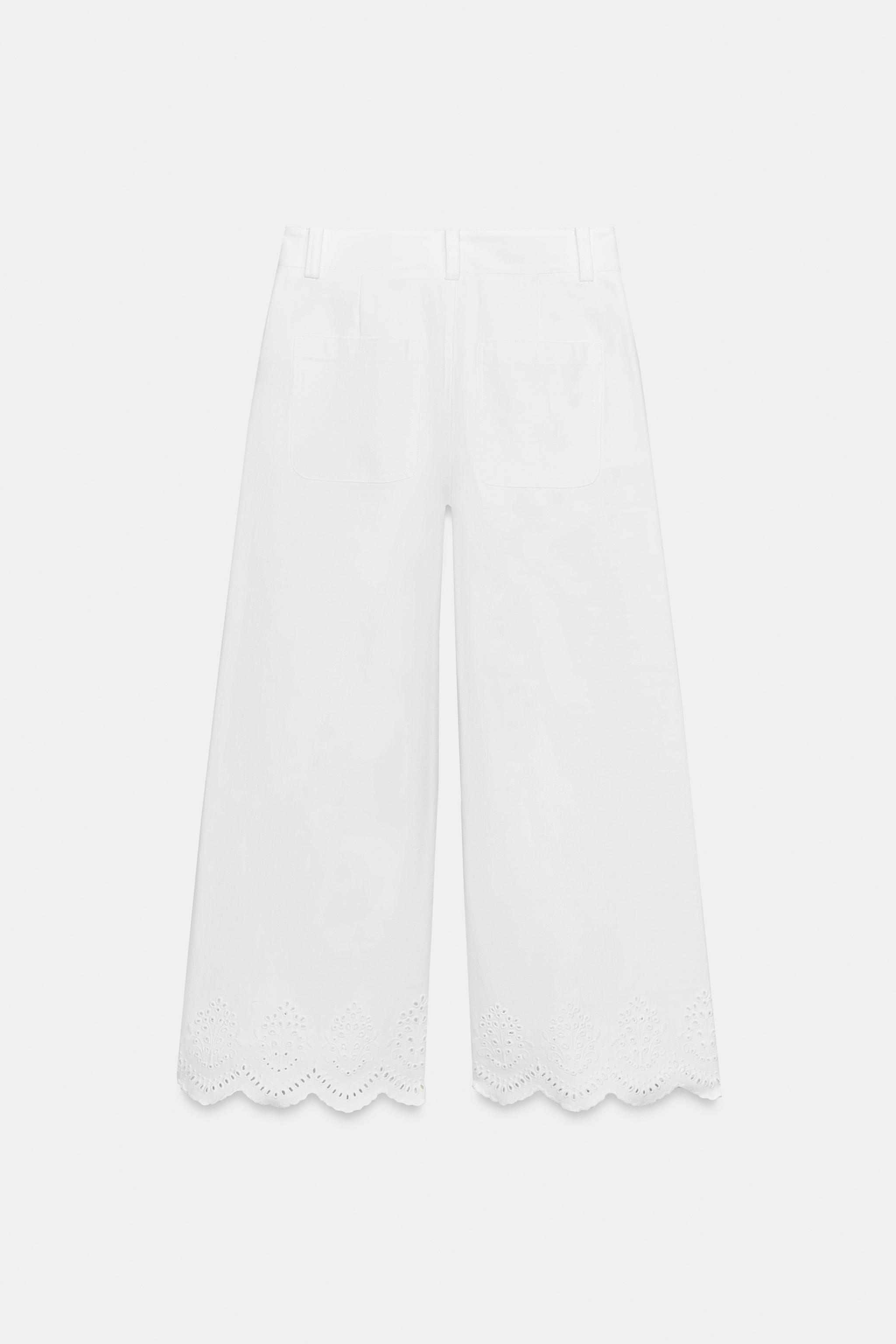 JUPE-CULOTTE À BRODERIES PERFORÉES