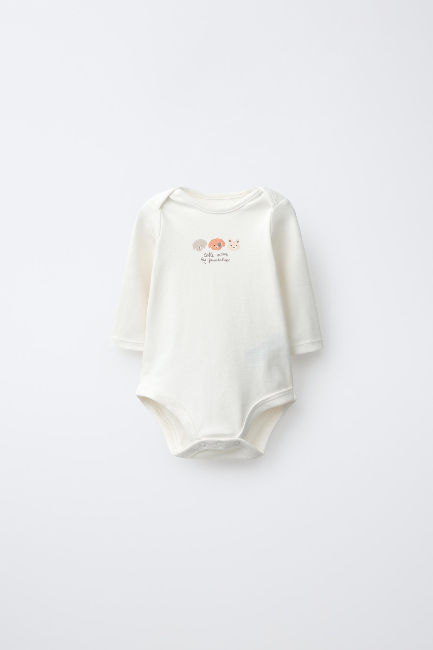 Бельё Puppy Bodysutis для детей, 5 шт. — Zara, цвет: Серый / Рыжевато-коричневый — фото 2