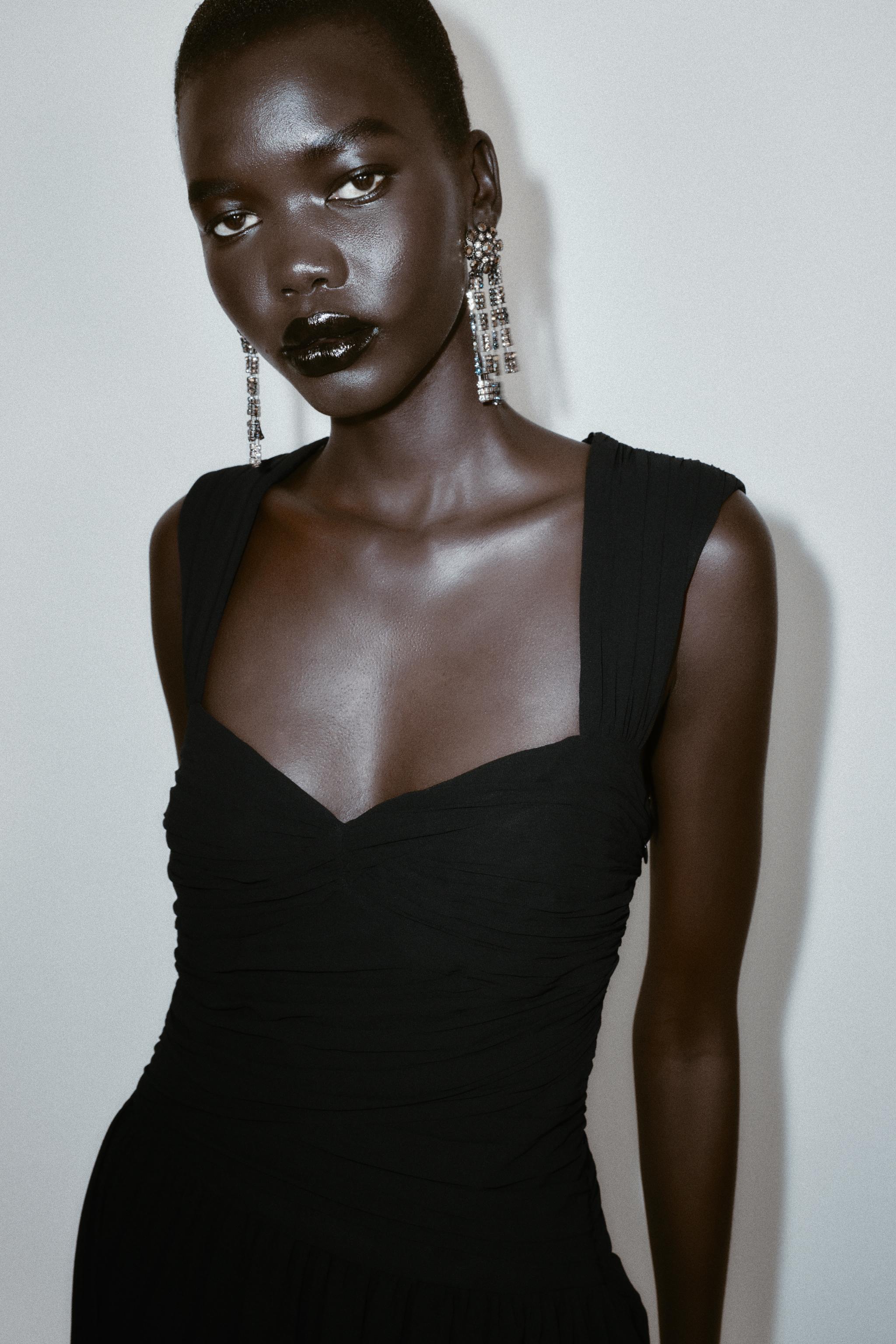 ASYMMETRICAL DRAPED MINI DRESS WITH BALLOON HEM