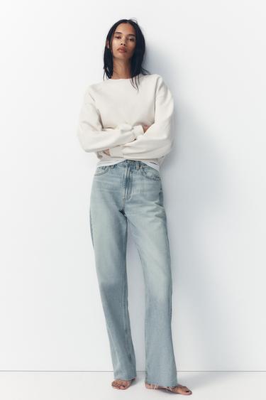TRF HIGH-WAIST WIDE-LEG FULL-LENGTH JEANS - Light blue by Zara - Image 0