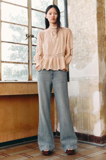 ZW COLLECTION LOW-RISE FLARE JEANS - Light blue by Zara
