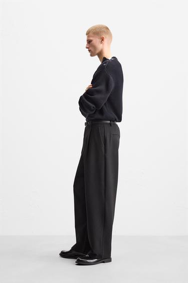 TEXTURED SWEATER WITH BUTTONS - Dark navy by Zara - Image 3