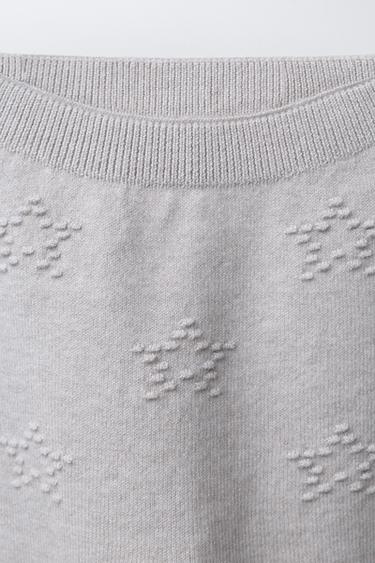 KNIT LEGGINGS WITH EMBROIDERED STARS - Light grey by Zara - Image 2