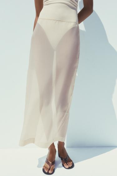 JUPE MIDI EN ORGANZA - Iceberg de Zara