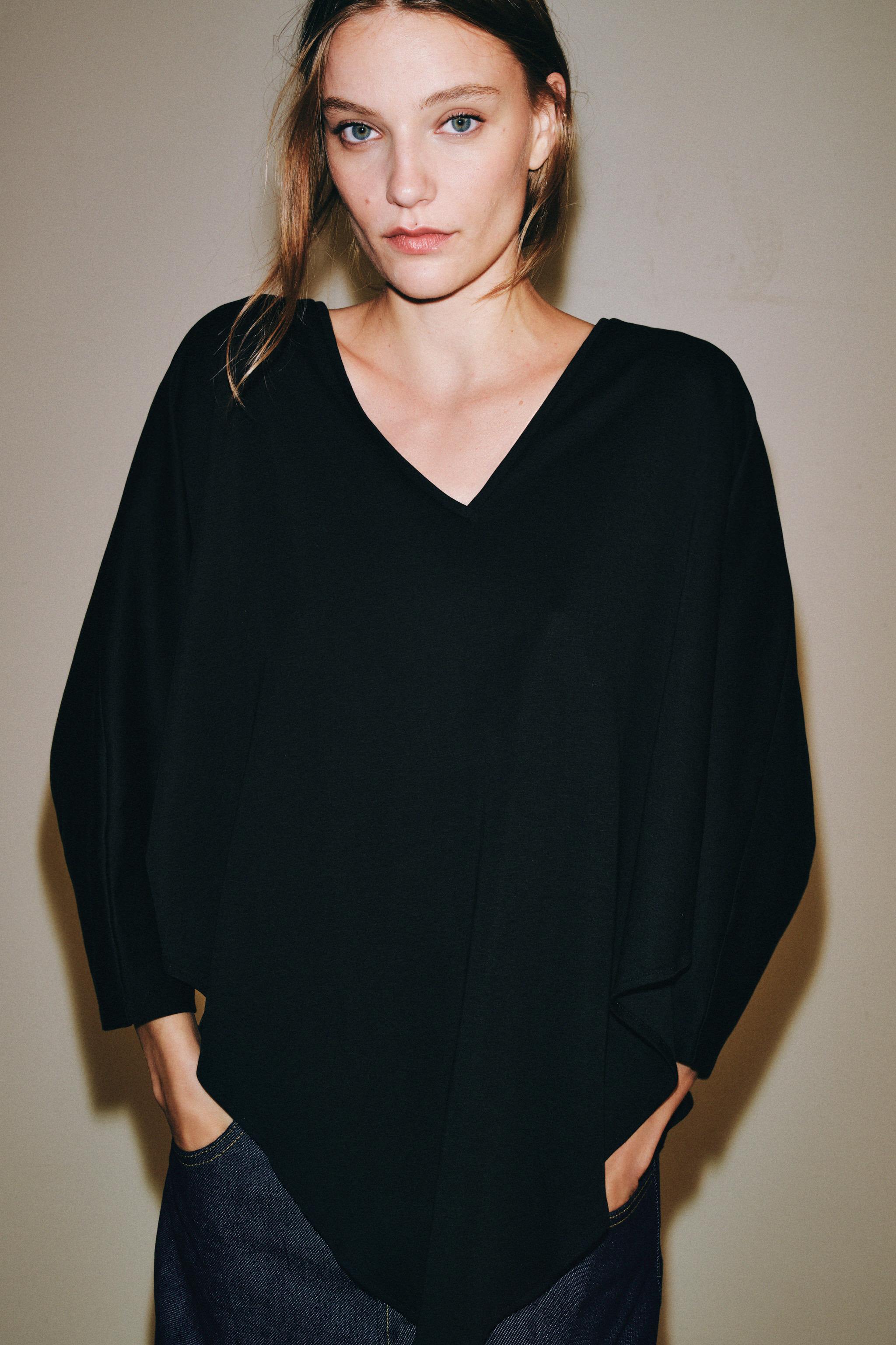 SUPIMA® CAPE T-SHIRT — Black