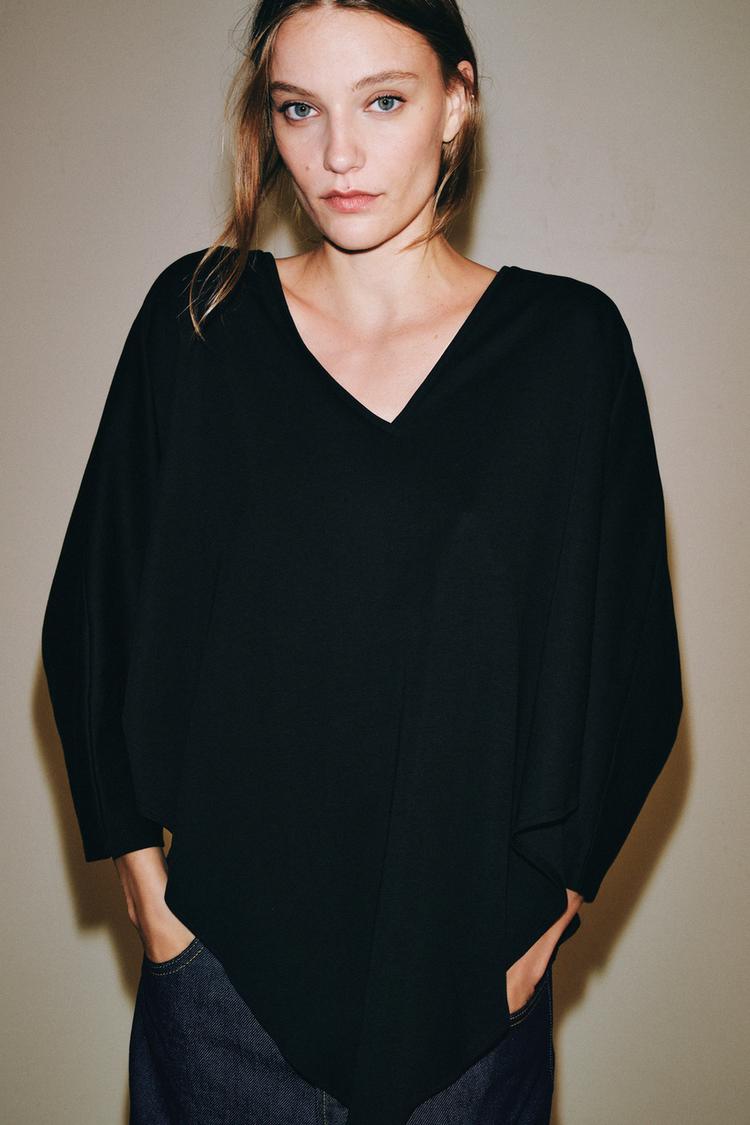 SUPIMA® CAPE T-SHIRT — Black