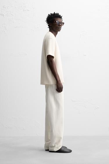 JEAN STRAIGHT FIT COTON - CHANVRE - Blanc cassé de Zara - Image 3