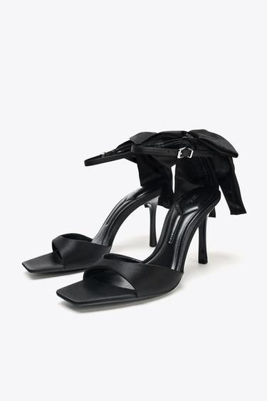 SANDALES À TALONS MAXI NŒUD - Noir de Zara - Image 4