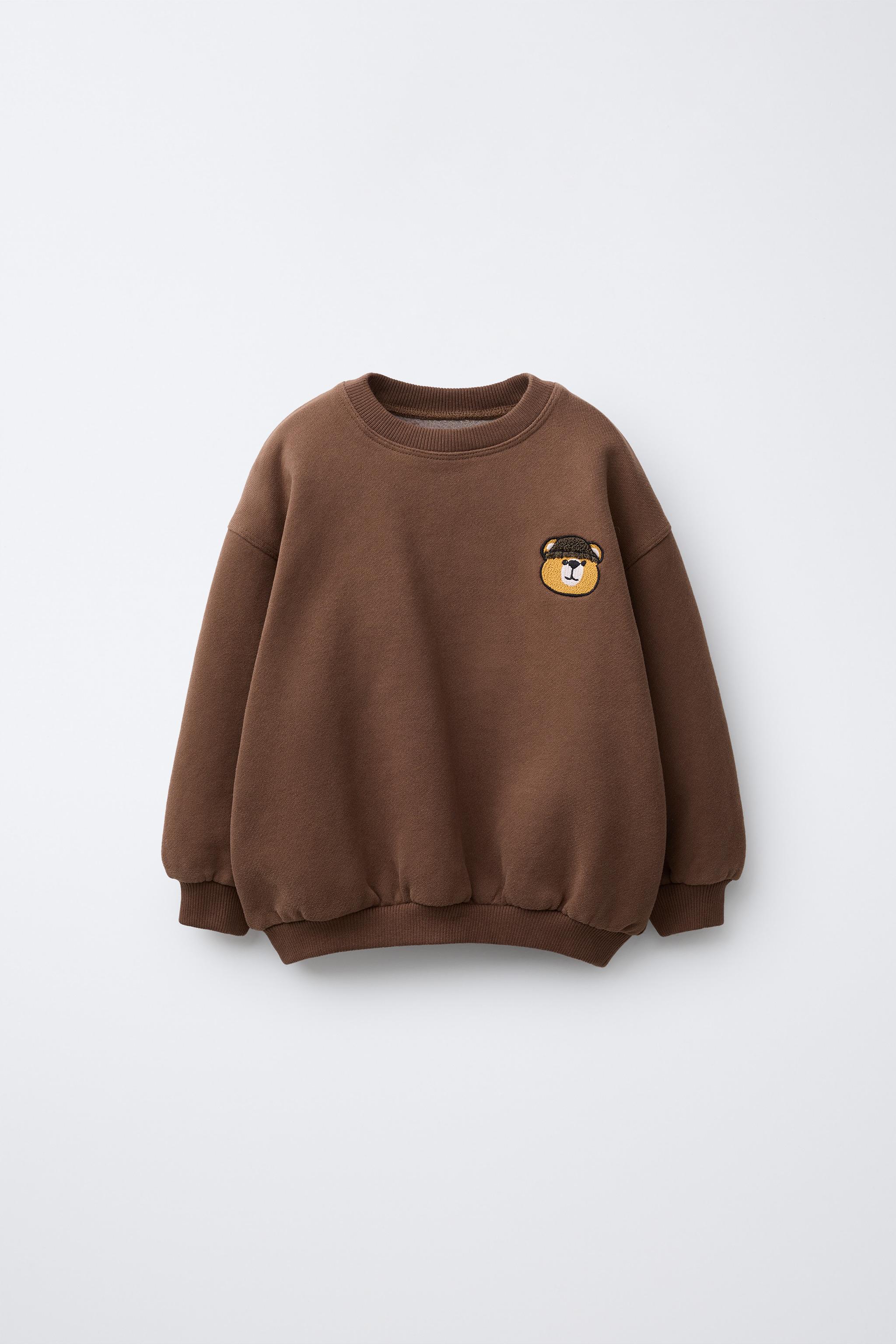 EMBROIDERED BEAR SWEATSHIRT