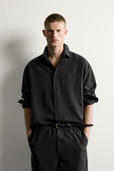 CHEMISE FLUIDE COUPE DÉCONTRACTÉE - Gris foncé de Zara
