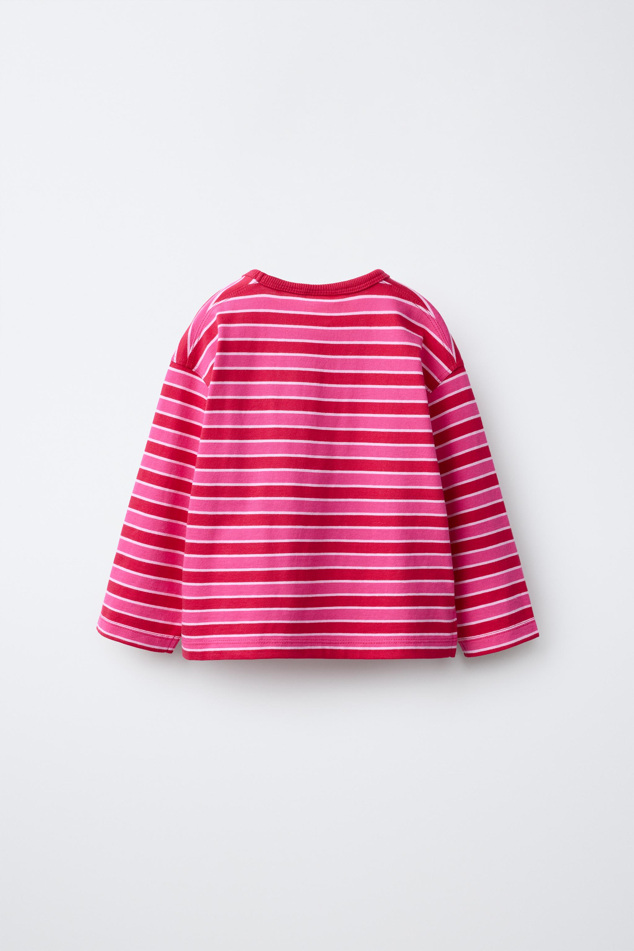Детские футболки Zara HEART STRIPED T-SHIRT — фото 2