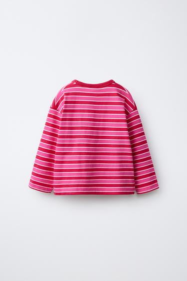 STRIPED HEART T-SHIRT — Red 2